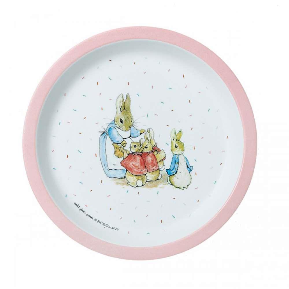 Peter Rabbit Melamine Plate Pink 18 cm