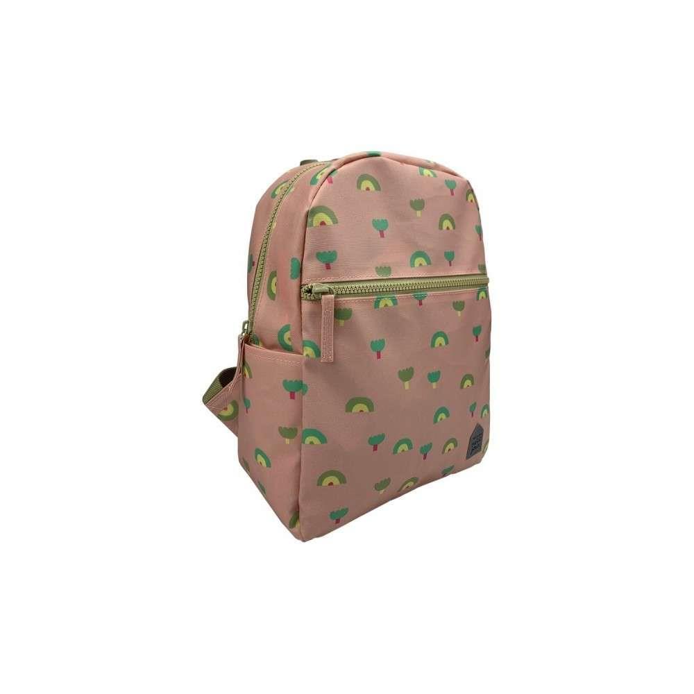Mochila grande rosa arcoíris de 32 cm