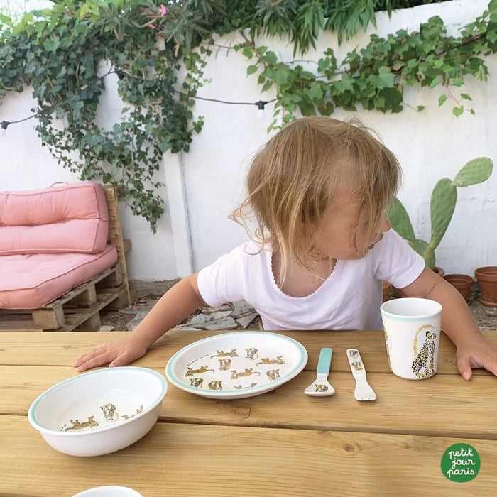 Conjunto de Alimentação Petit Jour Jaguar Azul 5 Peças