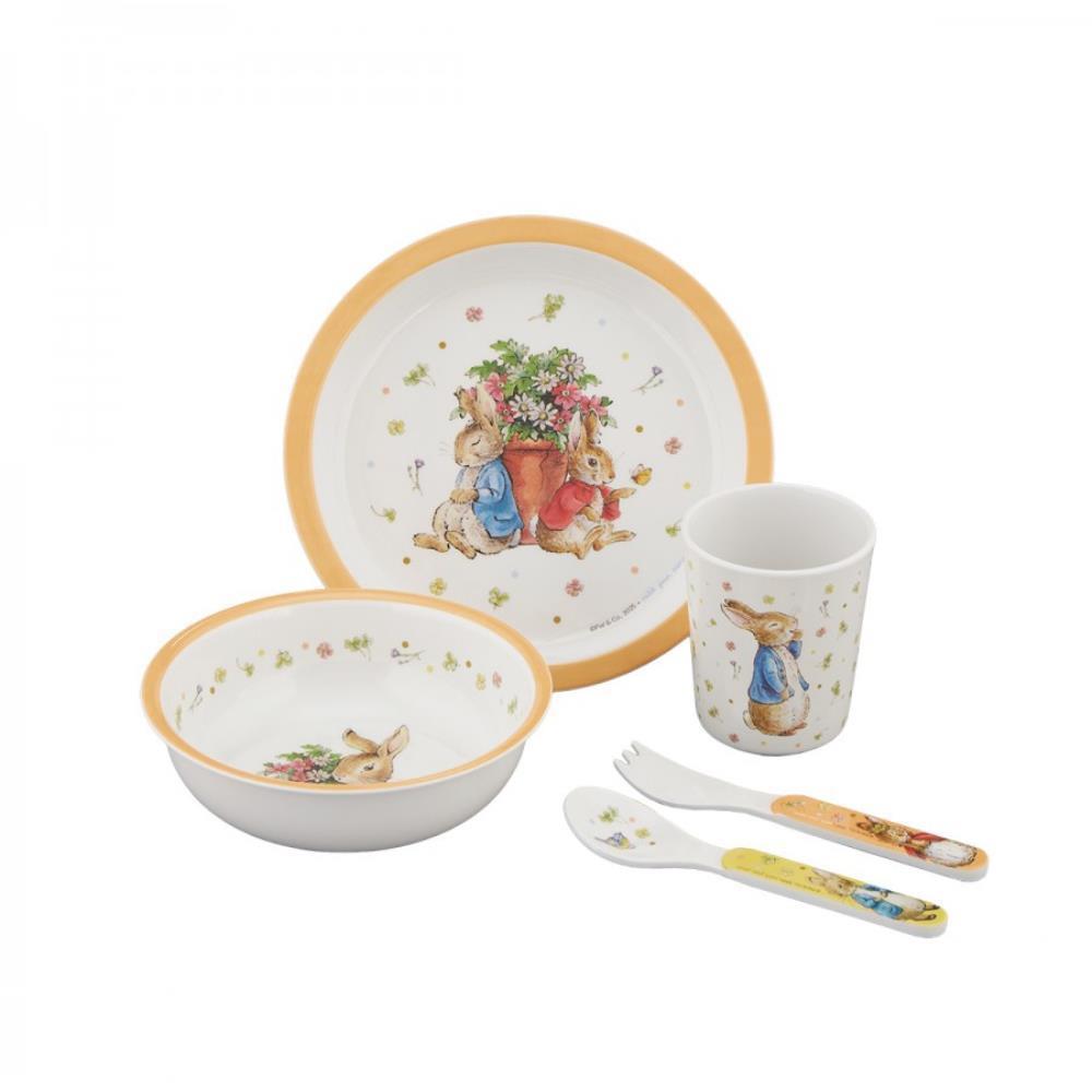 Peter Rabbit Apricot Melamine Dinner Set 5 Pieces