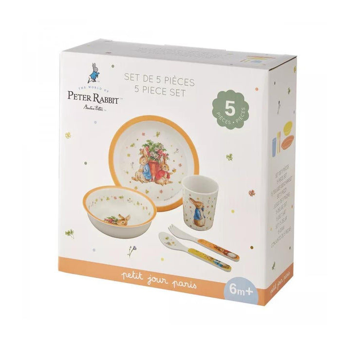 Conjunto de Refeição em Melamina Peter Rabbit Alperce 5 Peças