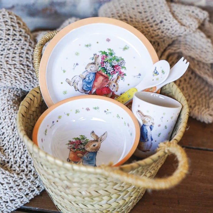 Conjunto de Refeição em Melamina Peter Rabbit Alperce 5 Peças