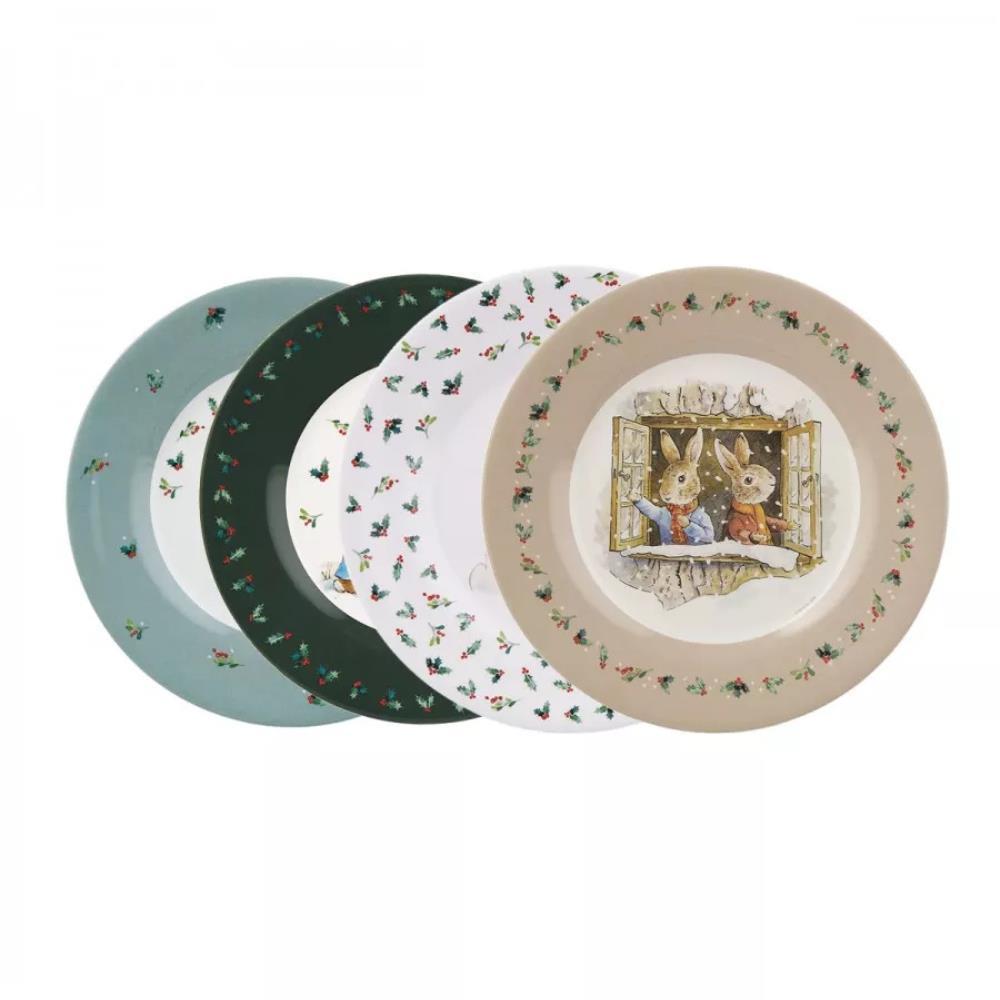 Conjunto de 4 Pratos em Melamina Peter Rabbit Festa 20cm