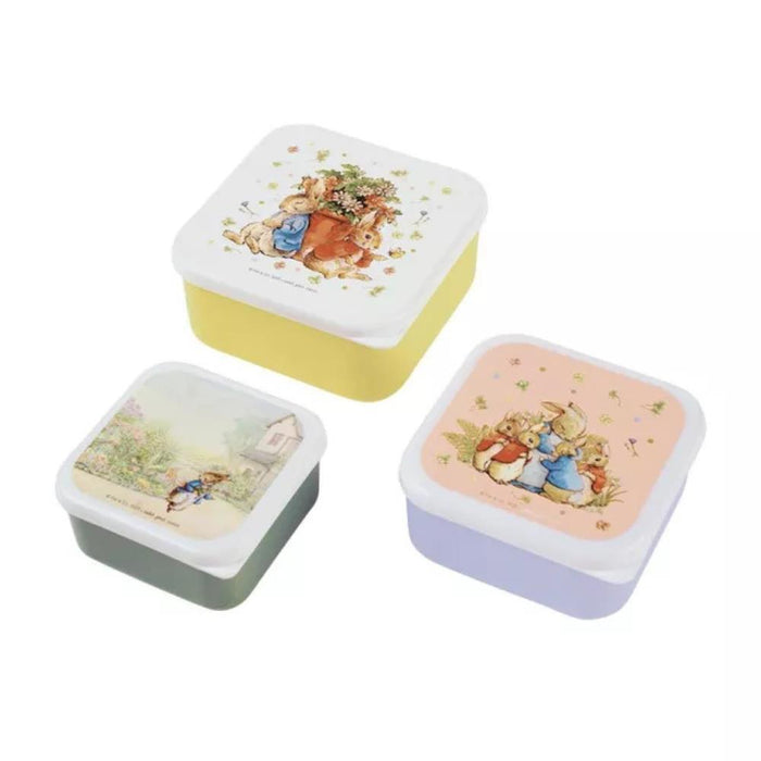 3 Caixas Lancheiras Peter Rabbit Flores Branco