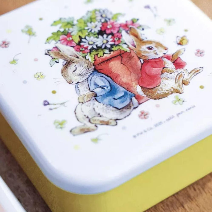 3 Caixas Lancheiras Peter Rabbit Flores Branco