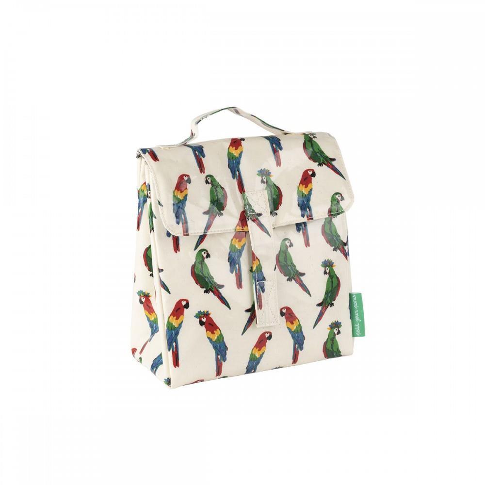 Petit Jour Green Parrots Insulated Lunch Bag 25cm