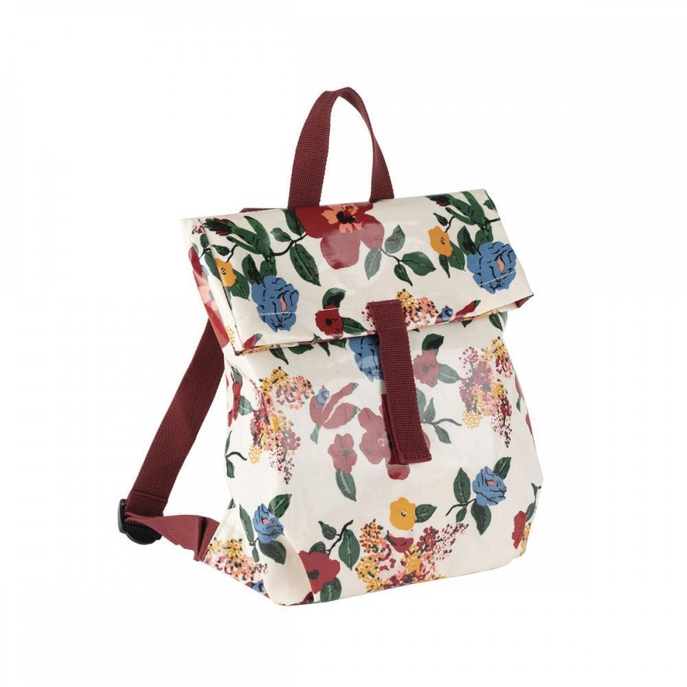 Petit Jour Roll Top Mini Backpack Hibiscus Red 30x28cm