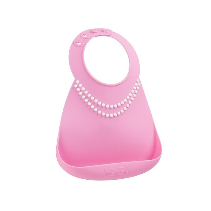 Babete em Silicone Make My Day Pearls Rosa