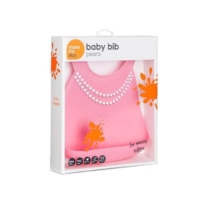 Babete em Silicone Make My Day Pearls Rosa