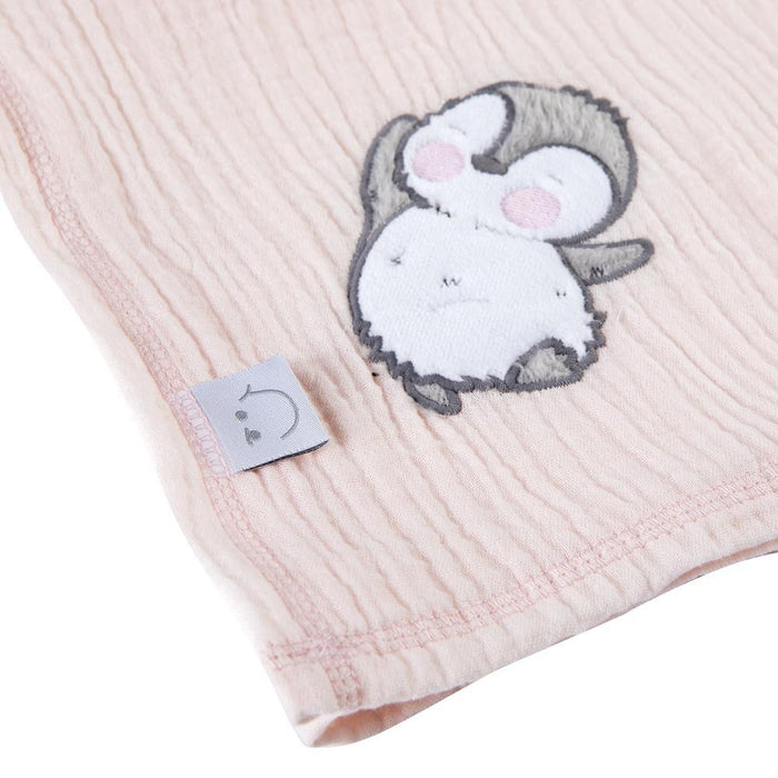 Musselina em Algodão Rebelde Panda&Friends Rosa 65x65cm