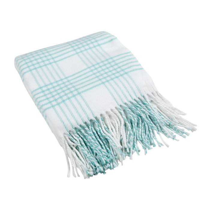 Manta Rebelde Xadrez Branco/Verde 100x135cm