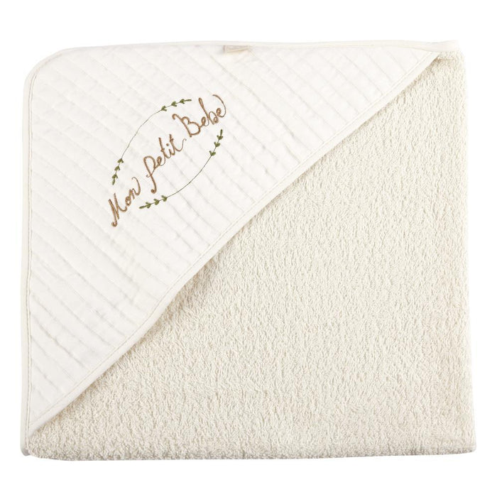 Toalha de Banho com Capuz Rebelde Mon Petit Bebe Bege