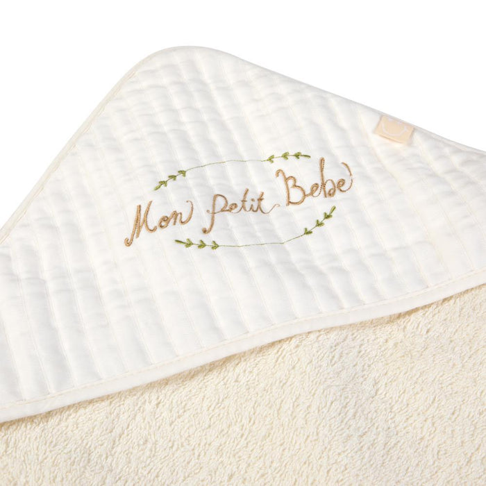 Toalha de Banho com Capuz Rebelde Mon Petit Bebe Bege