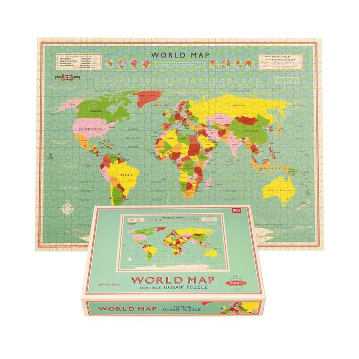 Puzzle World Map Rex London 1000 Peças