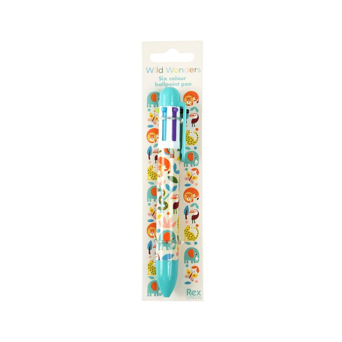 Caneta com 6 Cores Rex London Wild Wonders
