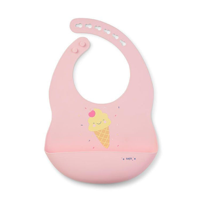 Babete em Silicone Saro Party Ice Cream Rosa
