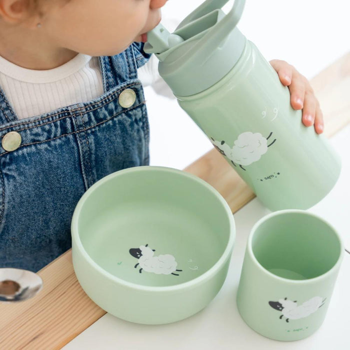 Garrafa Térmica em Inox Saro Funny Farm Hortelã 350ml