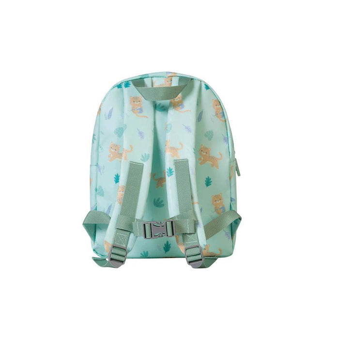 Mochila Pequena com Bolso Saro Cheetahs Hortelã 29cm