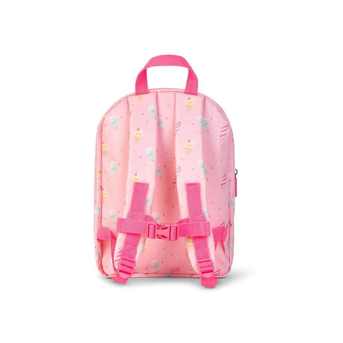 Mochila Pequena com Bolso Saro Ice Cream Rosa 29cm