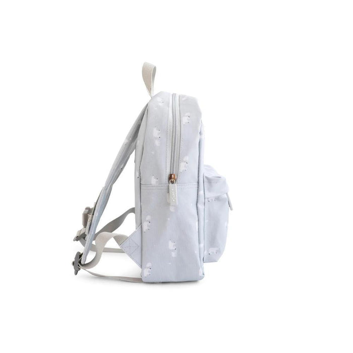 Mochila Pequena com Bolso Saro Polaris Cinza 29cm