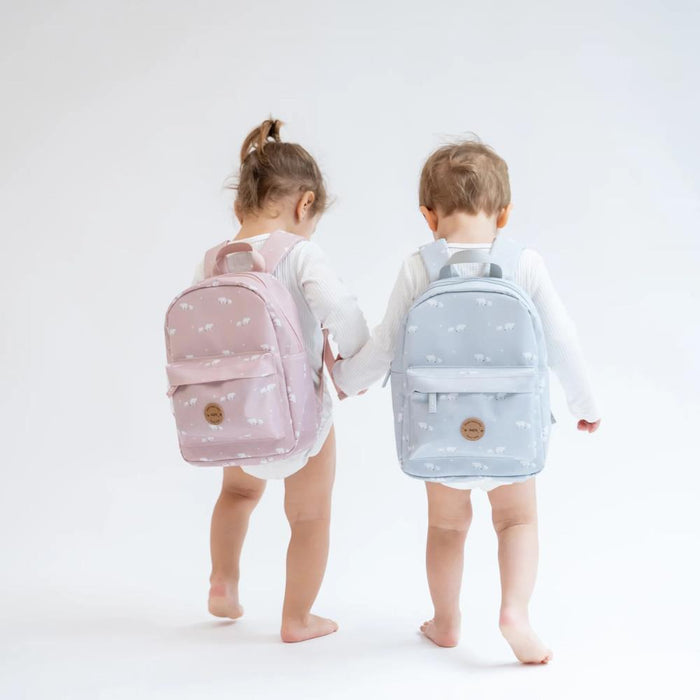 Mochila Pequena com Bolso Saro Polaris Cinza 29cm