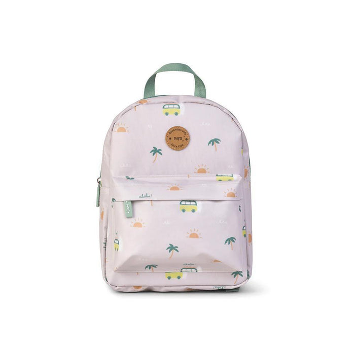 Mochila Pequena com Bolso Saro Aloha Bege 29cm