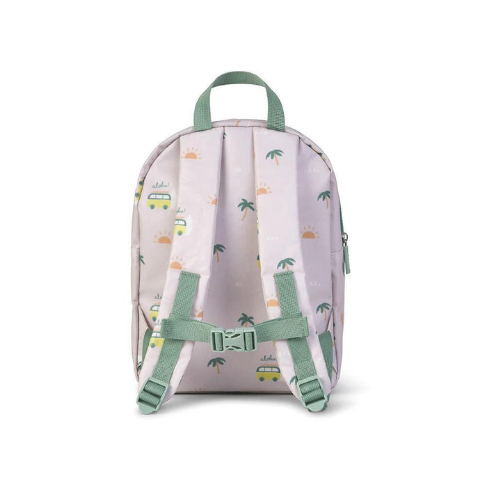 Mochila Pequena com Bolso Saro Aloha Bege 29cm