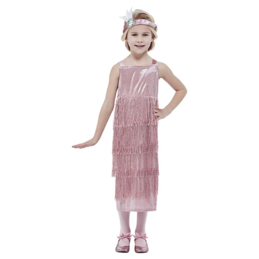 Disfarce Anos 20 Vestido Rosa 7-9 Anos