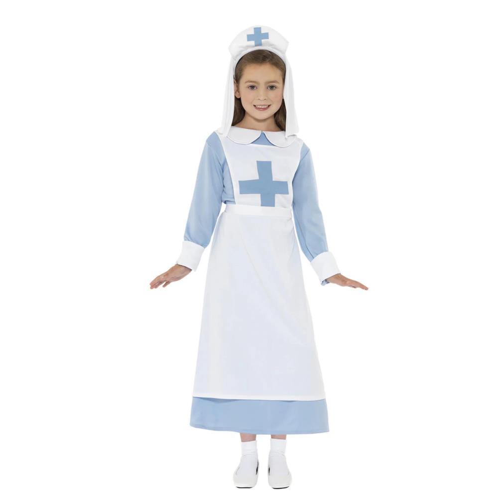 Disfraz de enfermera azul para niños de 7 a 9 años.