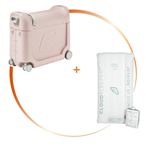Pack Stokke JetKids Mala de Viagem BedBox Pink Lemonade + Cama Insuflável JetKids CloudSleeper White