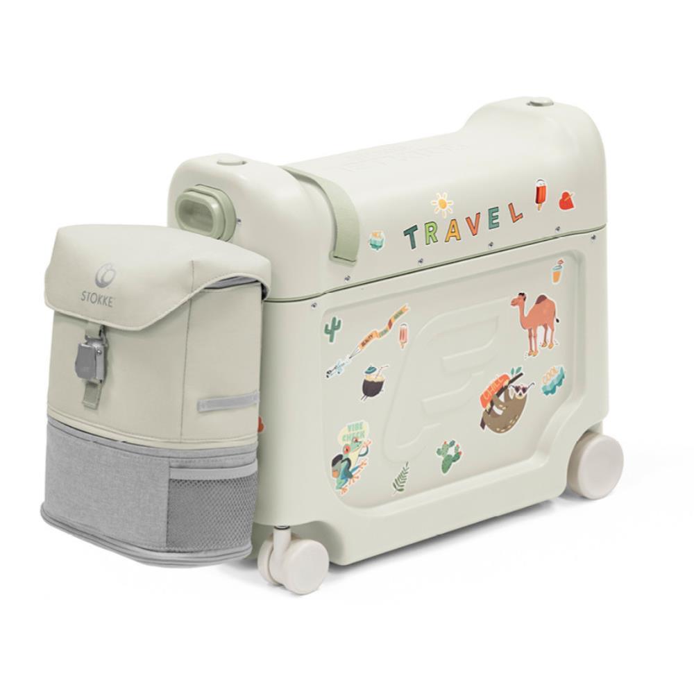 Paquete de viaje Stokke JetKids (caja de cama + mochila) Verde mar