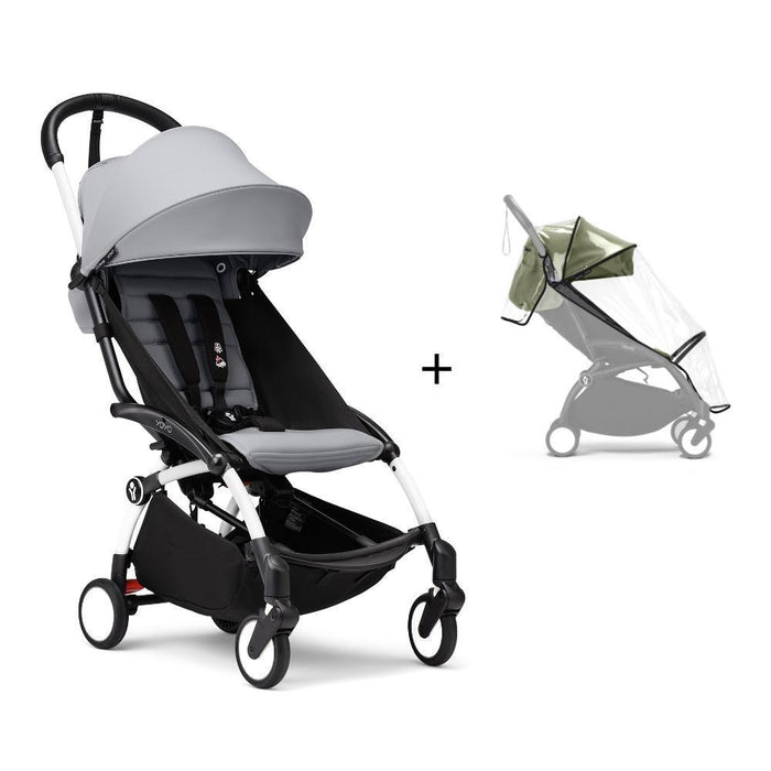 Pack Stokke Chassis Yoyo³ White + Color Pack +6M Stone + Capa da Chuva