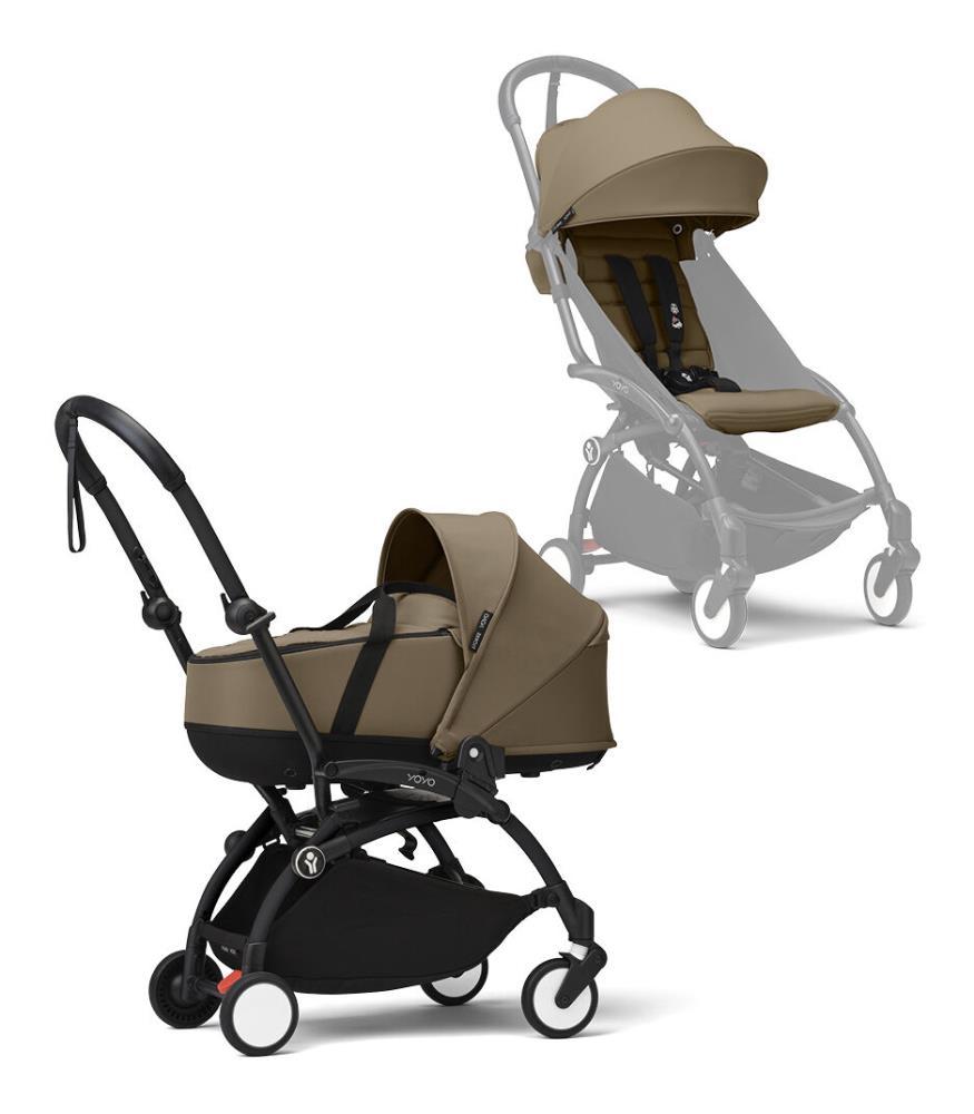 Pack Chasis Stokke Yoyo³ Negro + Pack de Color + 6M Toffee + Capazo Toffee
