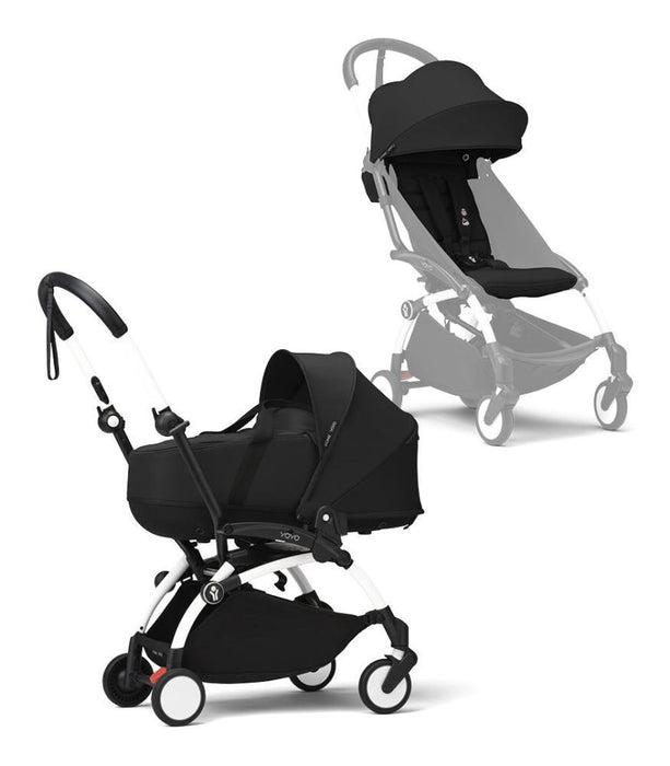 Pack Stokke Chassis Yoyo³ White + Color Pack +6M Black + Alcofa Black