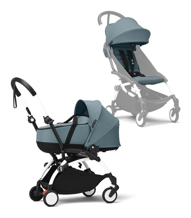 Pack Stokke Chassis Yoyo³ White + Color Pack +6M Aqua + Alcofa Aqua