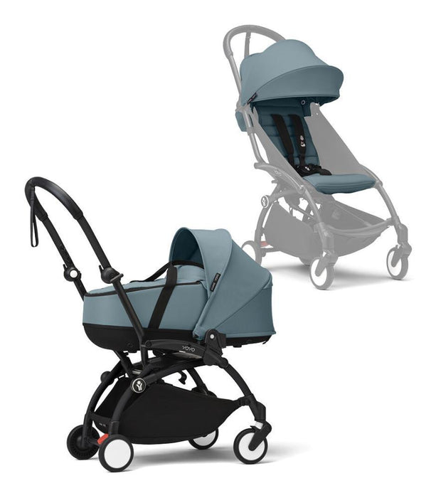 Pack Stokke Chassis Yoyo³ Black + Color Pack +6M Aqua + Alcofa Aqua