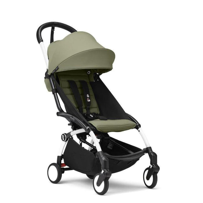 Pack Stokke Chassis Yoyo³ White + Color Pack +6M Olive + Alcofa Olive