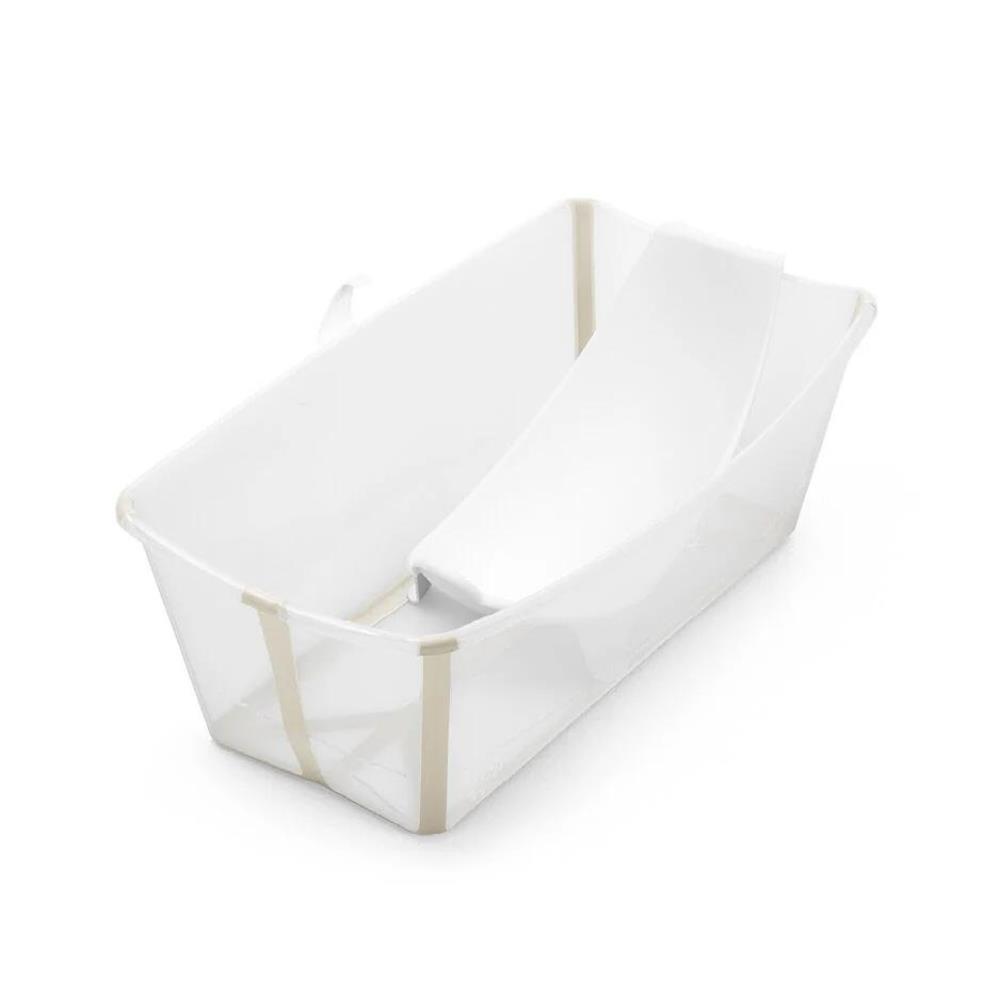 Bañera flexible Stokke y paquete de asiento color beige arena
