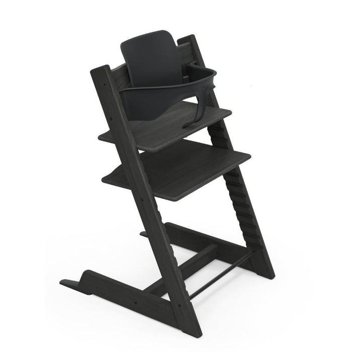 Pack Stokke Cadeira da Papa Tripp Trapp em Madeira Oak Black + Baby Set² Black