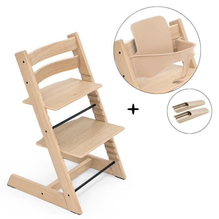 Pack Cadeira da Papa Tripp Trapp em Madeira Oak Natural + Baby Set² Natural