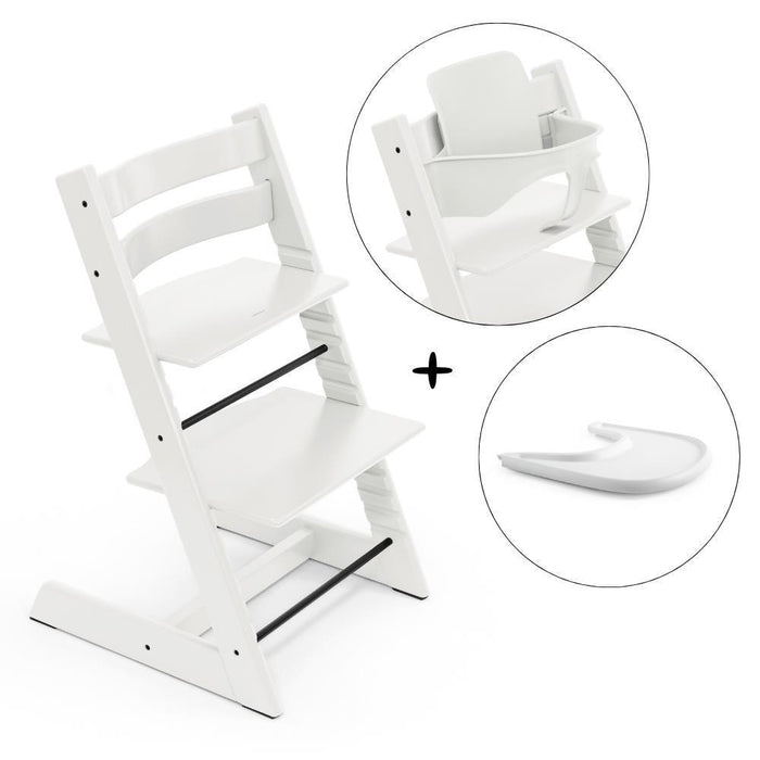 Pack Stokke Tripp Trapp + Baby Set² + Tabuleiro White