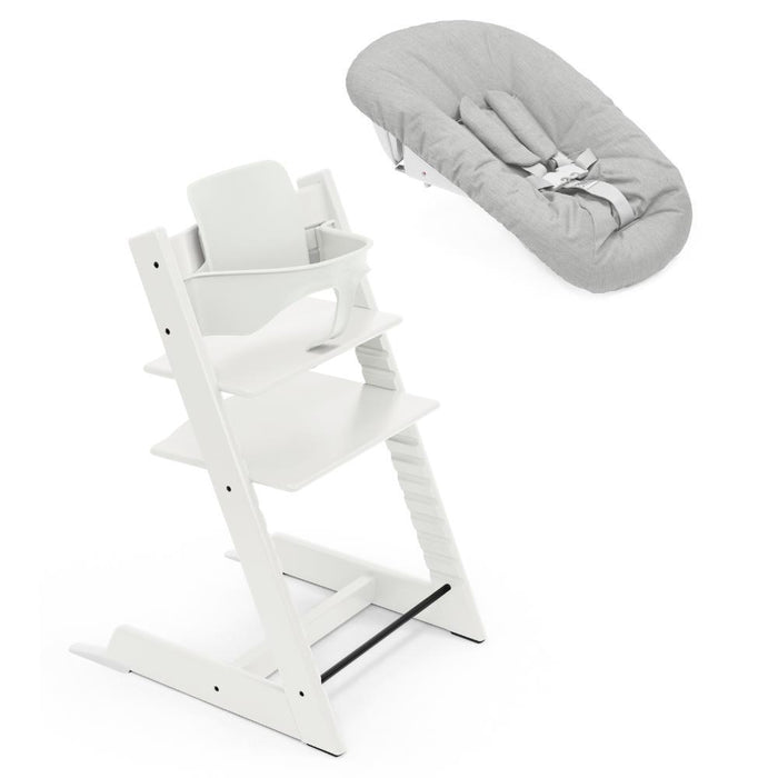 Pack Stokke Tripp Trapp + Baby Set² White + Newborn Set Grey
