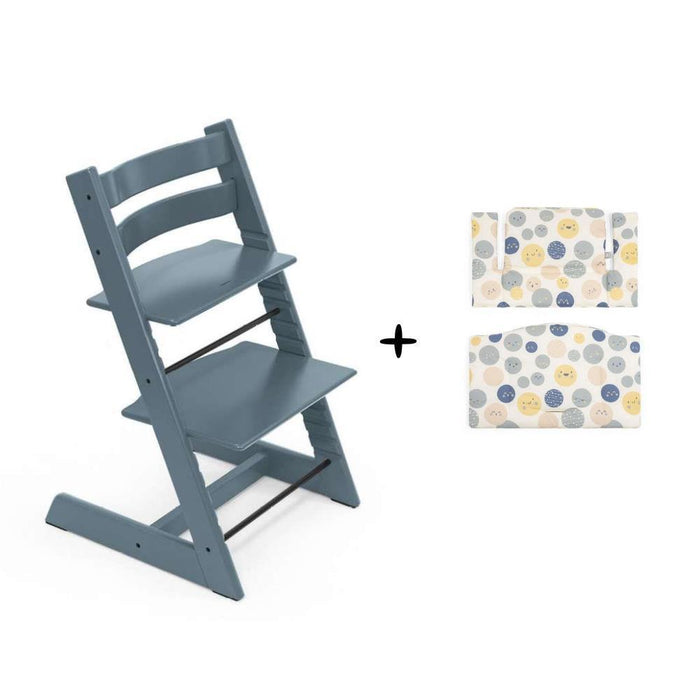 Pack Cadeira da Papa Stokke Tripp Trapp Fjord Blue + Almofada Clássica Soul System