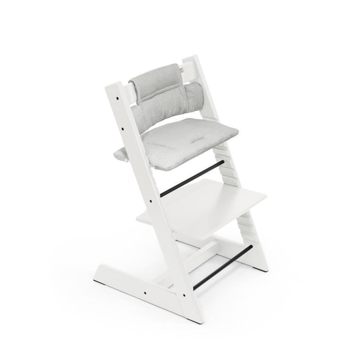 Pack Cadeira da Papa Stokke Tripp Trapp White + Newborn Set Grey + Almofada Clássica Nordic Grey