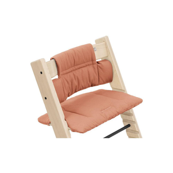 Pack Cadeira da Papa Stokke Tripp Trapp em Madeira Oak Natural + Newborn Set Grey + Almofada Clássica Terracota