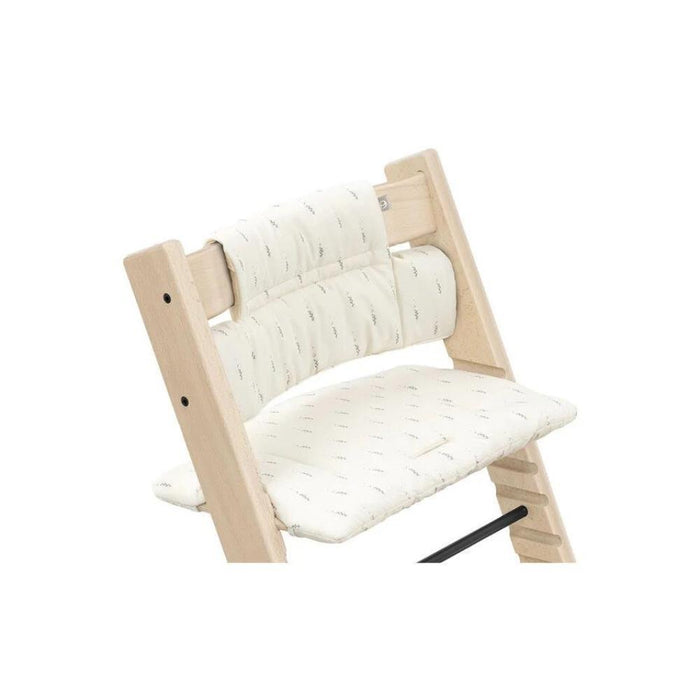 Pack Cadeira da Papa Stokke Tripp Trapp em Madeira Oak Warm Brown + Newborn Set Grey + Almofada Clássica Wheat Cream