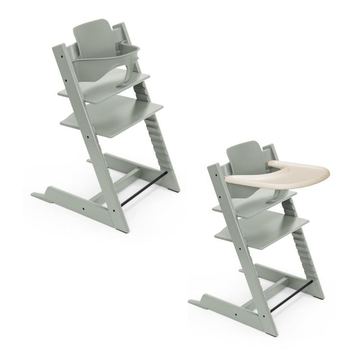 Pack Stokke Tripp Trapp + Baby Set² Glacier Green + Tabuleiro Vanilla White