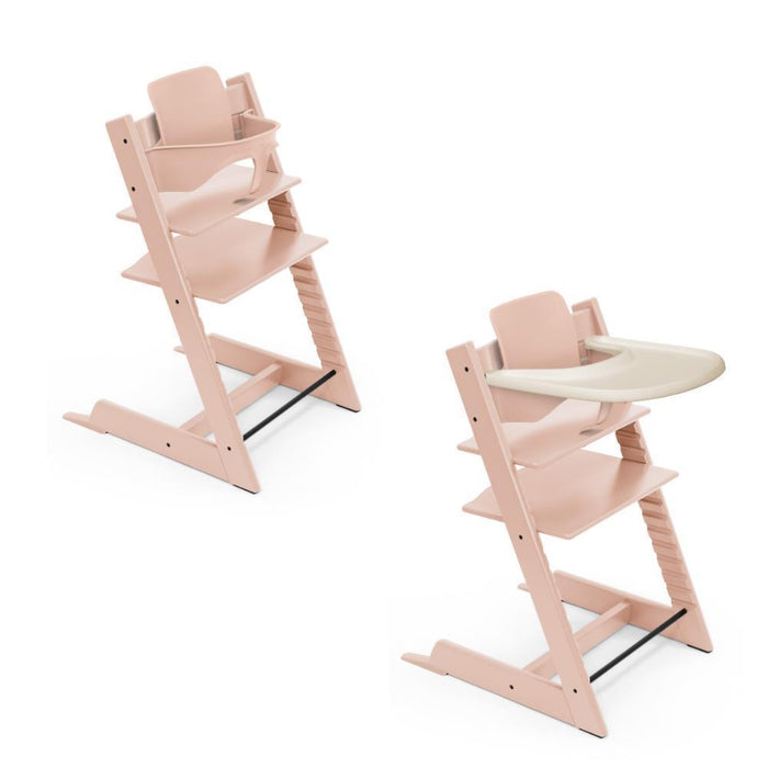 Pack Stokke Tripp Trapp + Baby Set² Serene Pink + Tabuleiro Vanilla White