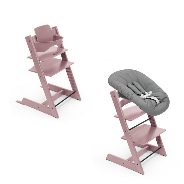 Pack Stokke Tripp Trapp + Baby Set² Heather Mauve + Newborn Set Anthracite