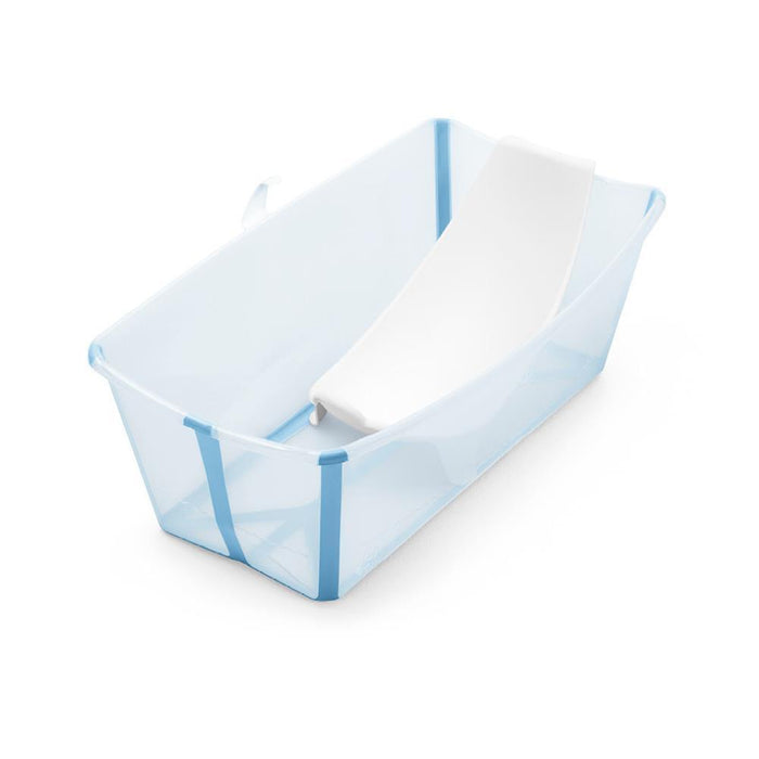 Pack Stokke Banheira Dobrável Flexi Ocean Blue + Suporte